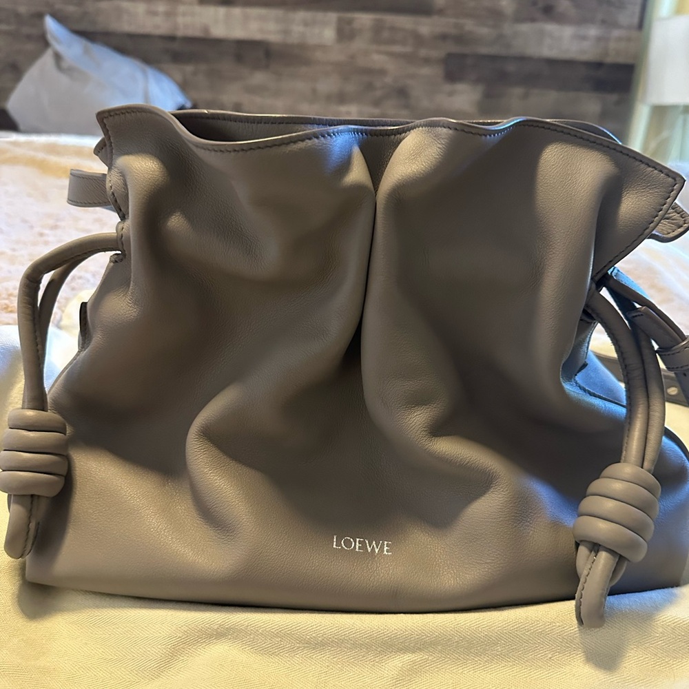 Loewe Flamenco grey Leather Clutch Bag